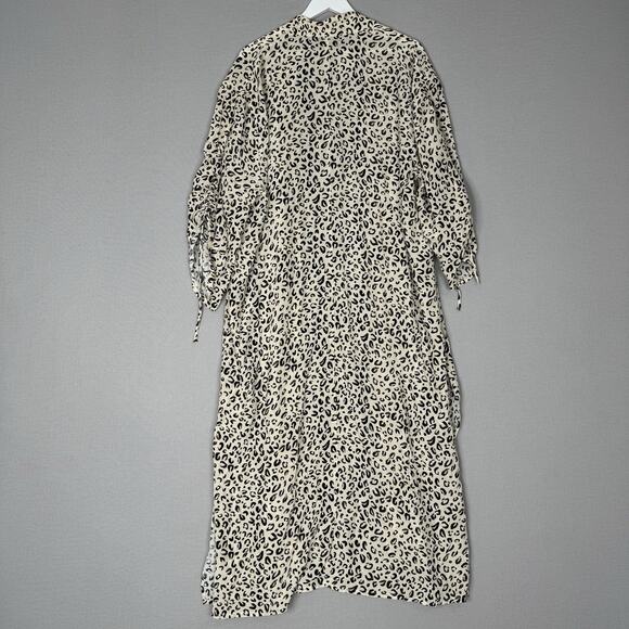 11 Honore Womens Top 2 Beige Cheetah Animal Print Long Duster Cardigan Resort - Picture 8 of 13